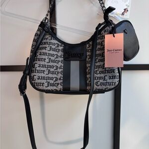 Juicy Couture Black and Gray Shoulder Bag